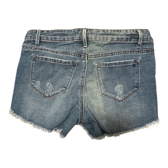 Tractr Blue High-Waisted Distressed Denim Shorts with Flaws Size 16 - Picture 2 of 4